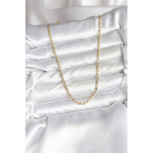 14K Gold Renk Kaplama Ezme Plaka Model CM Kadın Kolye