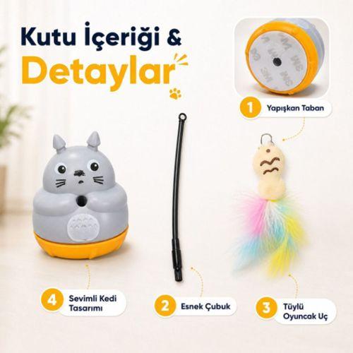 Kedi Şekilli Dönen Peluş Balıklı Olta Oyuncağı