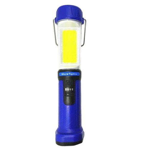 ŞARJLI 30 BEYAZ + 20 MAVİ-KIRMIZI SMD LED / 55 COB LEDLİ 5 MODLU ÇALIŞMA LAMBASI HK-802 (2818)