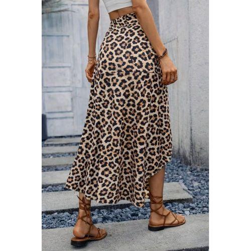 Kadın Yüksek Bel çiçek Desenli önü Asimetrik Detaylı Uzun Süprem Etek