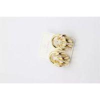 Taşlı Halka Küpe - Altın