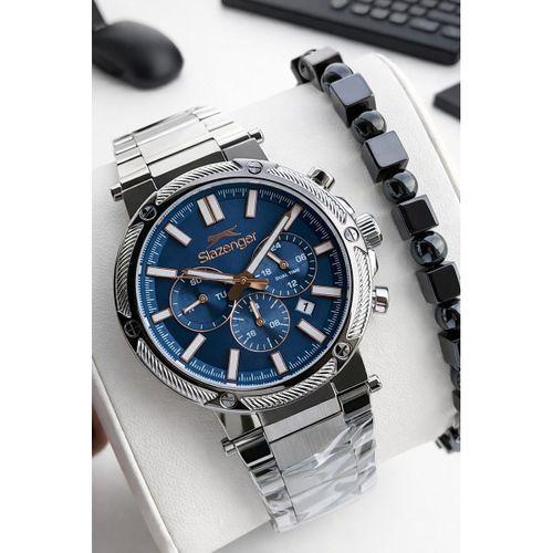 Slazenger Çelik Kordon İç Fonksiyonları Aktif 10 Atm+Bileklik Hediyeli Erkek Kol Saati VS.BLKT.0893