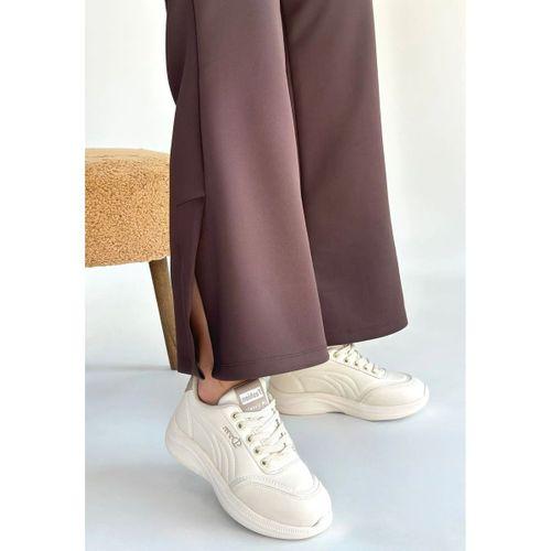 Yejja Bej Cilt Bağcıklı Spor Ayakkabı