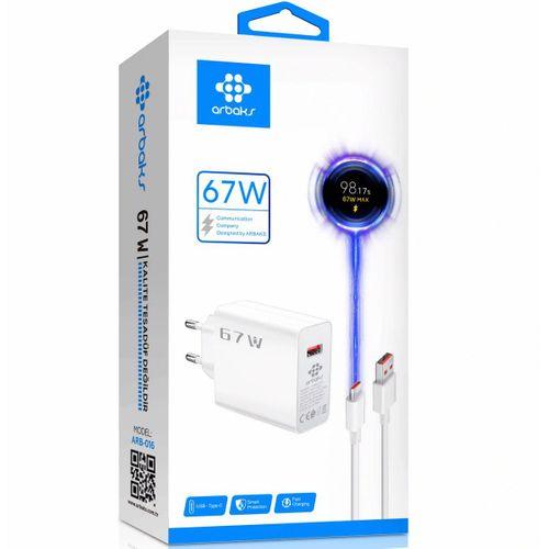 67W Type-C Turbo Hızlı Şarj Aleti – Xiaomi Uyumlu Süper Hızlı Adaptör Arbaks ARB-016