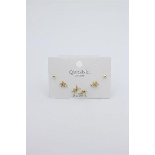 Çoklu Set Küpe - Altın