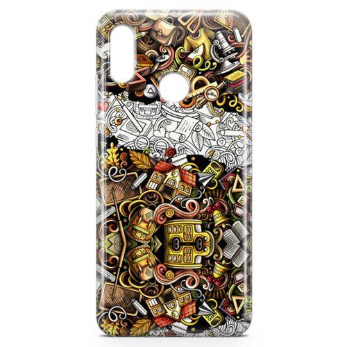 Huawei Y9 2019 Kılıf Okulum Doodle Arka Kapak Koruma Desenli Full Koruyucu