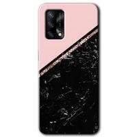 Oppo A74 Kılıf HD Desen Baskılı Arka Kapak - Yarım Mermer