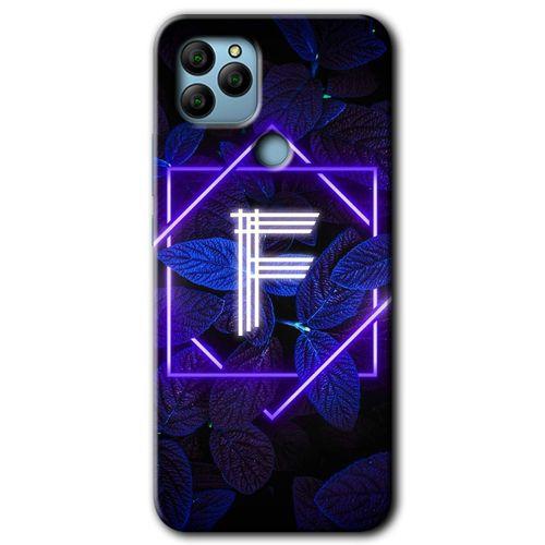 General Mobile GM 22 Kılıf HD Desen Baskılı Arka Kapak - Dark Neon Yaprak F Harfi