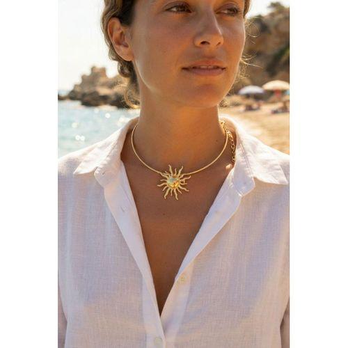 Güneş Model Gold Renk Choker Kadın Kolye