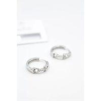 Taşlı Halka Küpe - Gümüş