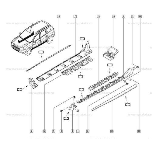 Orjinal Marsbıyel Çıtası Sol Duster 4X2 Gri 769520028R769523850R 769522303R 769523997R 769521582R 769524766R