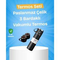 Paslanmaz Çelik Termos Seti | 500 Ml Kapasite, 6-12 Saat Isı Koruma, Hediye Kutulu