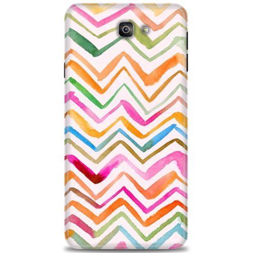 Samsung Galaxy J7 Prime Kılıf HD Baskılı Kılıf - Zikzak + Tam Ekran Koruyucu