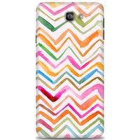 Samsung Galaxy J7 Prime Kılıf HD Baskılı Kılıf - Zikzak + Tam Ekran Koruyucu