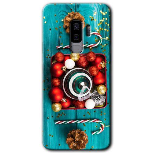 MRCİLETİSİM MRCİLETİSİM Samsung Galaxy S9 Plus Kılıf HD Desen Baskılı Arka Kapak + Temperli Cam - Christmas