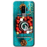 MRCİLETİSİM MRCİLETİSİM Samsung Galaxy S9 Plus Kılıf HD Desen Baskılı Arka Kapak + Temperli Cam - Christmas