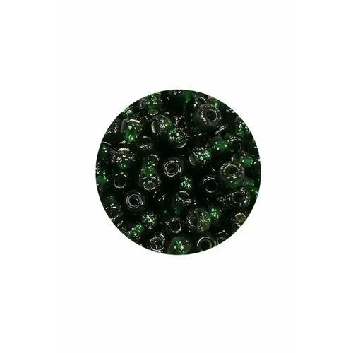 Dökme Cam Kum Boncuk Büyük Boy (6/0) 4 mm - 60 Gram - Şeffaf Koyu Yeşil - BNC136