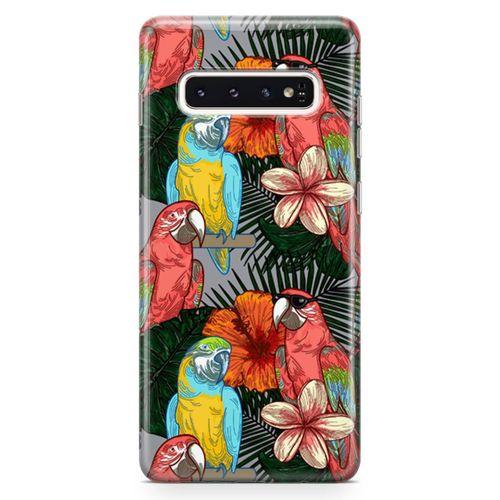 Samsung Galaxy S10 Plus Kılıf Dost Papağanlar Arka Kapak Koruma Desenli Full Koruyucu