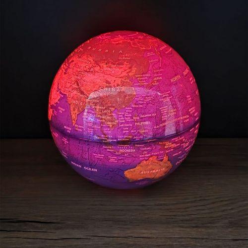 360 Derece Dönen LED Işıklı Mavi Dünya Küresi