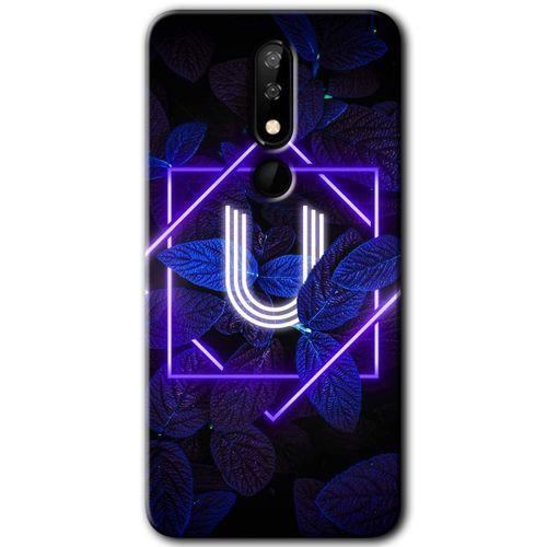 Casper Via P3 Kılıf HD Desen Baskılı Arka Kapak - Dark Neon Yaprak U Harfi