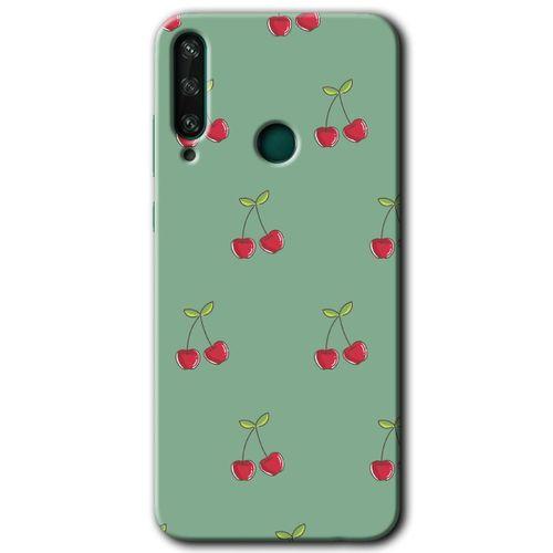 Huawei Y6P HD Baskılı Kılıf + 9D Tam Ekran Koruyucu - Kiraz Berry