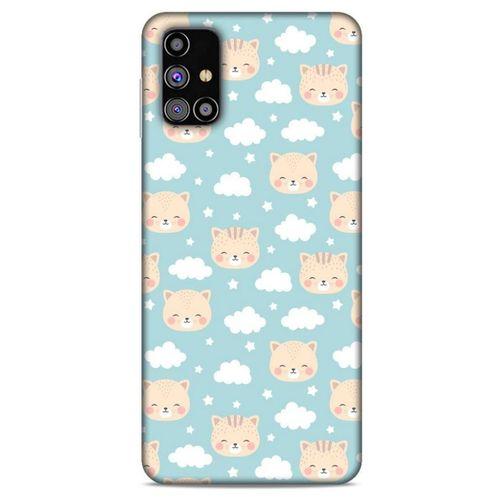 Lopard Samsung Galaxy M31s Uyumlu Kılıf Kediler (22) Tam Koruma Kılıfı Bulutlar