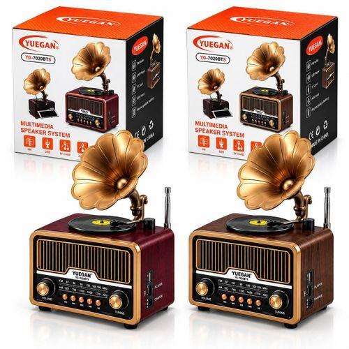 Retro Gramofon Radyo Bluetooth USB Şarjlı (AM/FM/SW)