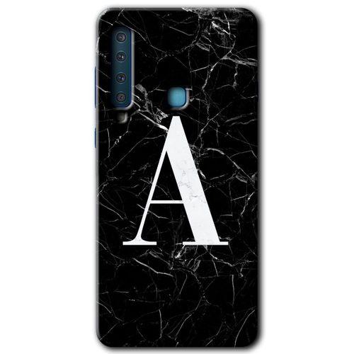 Potkal Hediye Fabrikası Samsung Galaxy A9 2018 Kılıf HD Desen Baskılı Arka Kapak - Siyah Mermer Desenli A Harfi