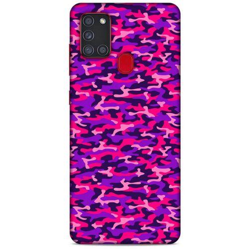 Samsung Galaxy A21s Uyumlu Kılıf Mor Delisi (26) Tpu Silikon Kılıf Kamuflaj
