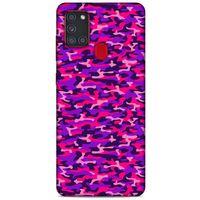 Samsung Galaxy A21s Uyumlu Kılıf Mor Delisi (26) Tpu Silikon Kılıf Kamuflaj