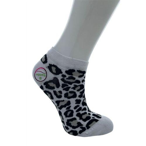 RU-BE Leopar Desenli Bambu Patik Çorap