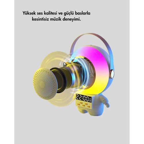 Karaoke Özellikli Astronot Bluetooth Hoparlör Kablosuz Mikrofonlu