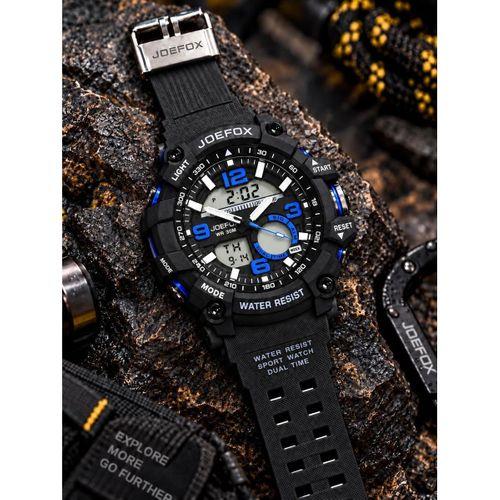 Joefox Digital Ve Analog 2 Yıl Garantili Kronmetre+Takvim+Alarm+Aydınlatma Erkek Kol Saati JOE.S2