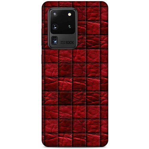Samsung Galaxy S20 Ultra Kılıf Patchwork (12) Koruyucu Silikon Kırmızı Bordo