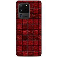 Samsung Galaxy S20 Ultra Kılıf Patchwork (12) Koruyucu Silikon Kırmızı Bordo