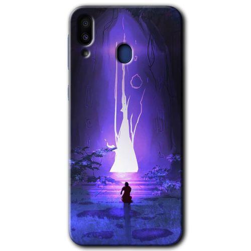 MRCİLETİSİM Samsung Galaxy M10s Kılıf HD Desen Baskılı Arka Kapak + Temperli Cam - Wanderer Silhouette