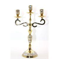 Pirinç Sedefli 3'lü Şamdan Model 3