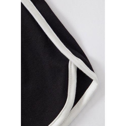 Kadın Siyah Askılı Crop Top Ve Şortlu Gecelik Takım