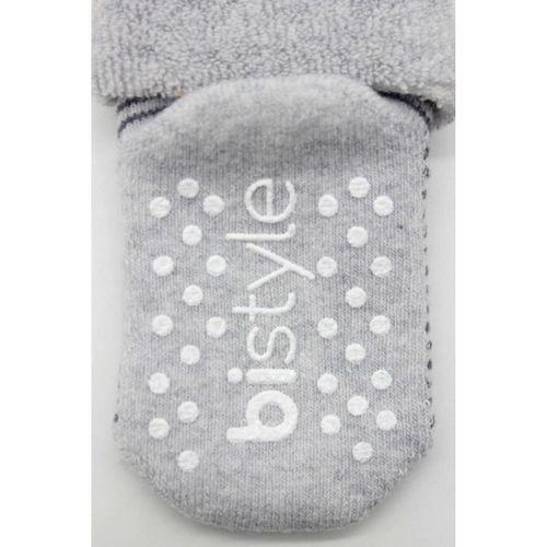 Bistyle Çemberli Kaymaz Havlu Soket Çorap 2'Li BS10503 Gri-Antrasit