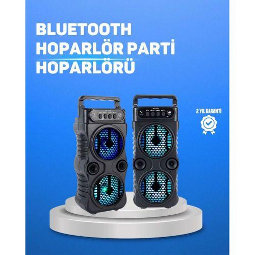 Kablosuz Led Işıklı Bluetooth Hoparlör – Fm Radyolu, Mikrofon Girişli