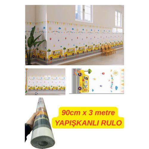 90cmx 3 Metre Rulo Kendinden Yapışkanlı Duvar Paneli Kağıdı Kreş Anaokulu Bebek Odası Koruma Yalıtım