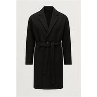 Carlo Oversize Kaşe Kumaş Yan Cepli Kışlık Erkek Kaban - Siyah