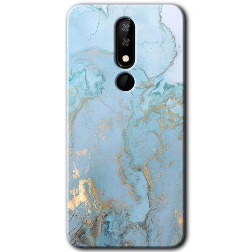 Casper Via P3 Kılıf HD Desen Baskılı Arka Kapak - Mavi Gold Mermer