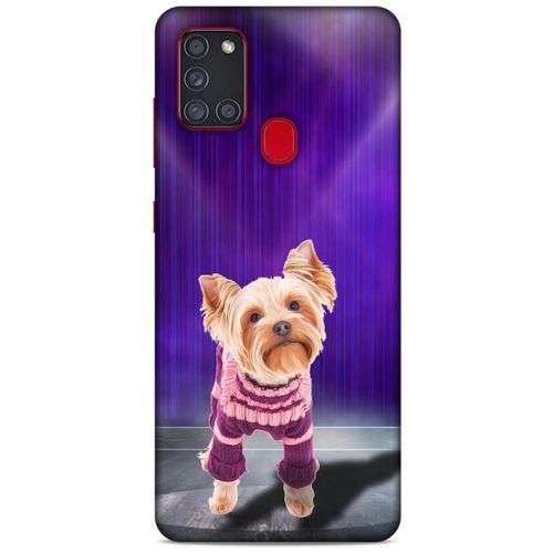 Samsung Galaxy A21s Kılıf Köpek Kıyafetleri (13) Silikon Kap Yorkshire Terrier Kazak