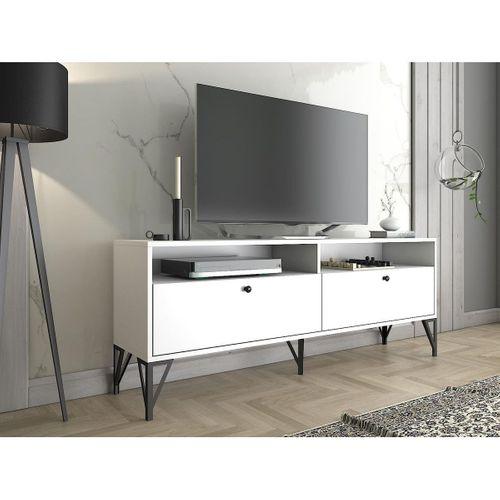 Wood'n Love Astreo 160 Cm Metal Ayaklı Tv Ünitesi - Beyaz / Siyah