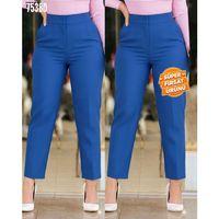 Kadın üste Oturan Paçası Bilek üzerinde Biten Krep Kumaş Pantolon 36 (S) - 50 (5XL)