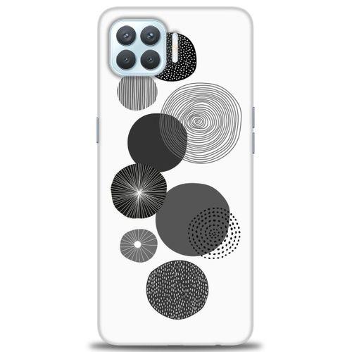 Oppo A73 Kılıf HD Baskılı Kılıf - Siyah Daire + Tam Ekran Koruyucu