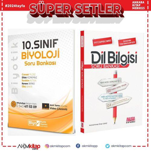 Biyotik 10.Sınıf Biyoloji ve AKM Kitap Dil Bilgisi Soru Bankası Seti 2 Kitap
