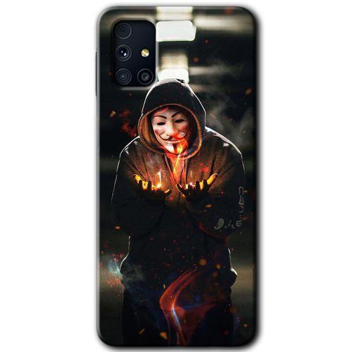 Galaxy M31s Kılıf HD Desen Baskılı Arka Kapak - V for Fire