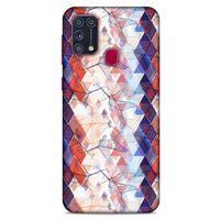 Samsung Galaxy M31 Kılıf Pastel Renkler (3) Kapak Kırmızı Lacivert